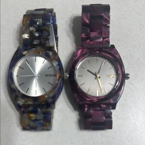 Nixon Silver Dial Watches with Multicolor Bands